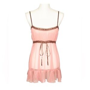 Victorias Secret Lingerie Valentines Babydoll Chemise Rose Pink Vintage Y2K Med